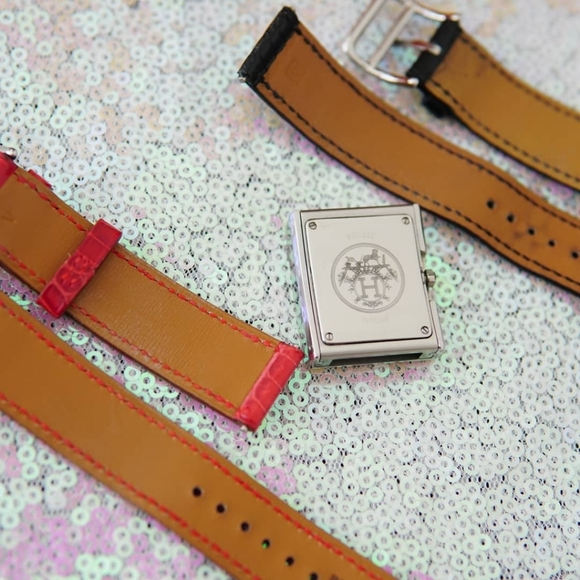 SOLD Authentic Hermes Shiny Porosus Crocodile 26mm SS - Picture 8 of 10